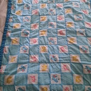 Blue and White Patchwork Baby Quilt
